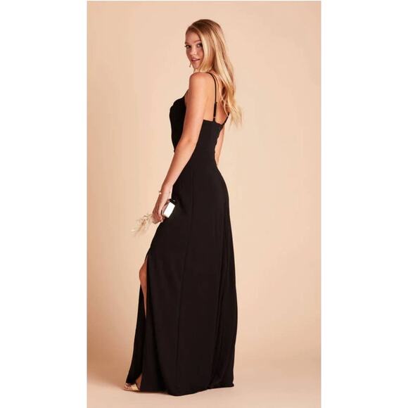 Birdy Grey Crepe Ash Black Cowl Neck Maxi Length Dress- S - Picture 6 of 6